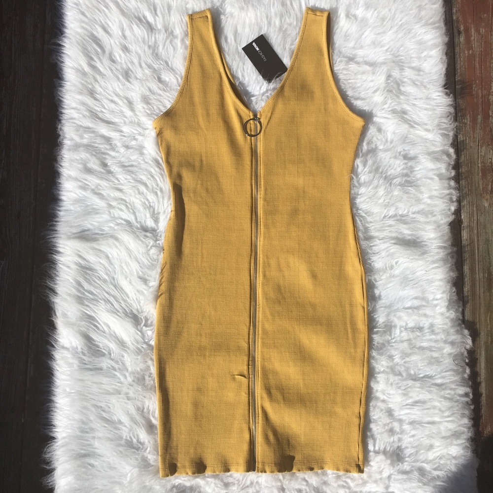 Fashion Nova Averie Dress- Mustard - Picture 4 of 6